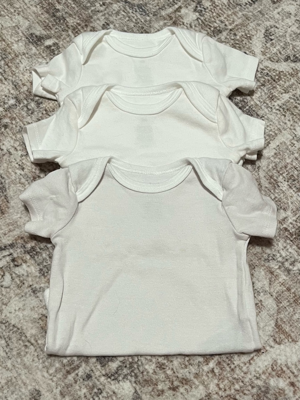 Plain White Baby Short Sleeve Bodysuit - Pack of 3